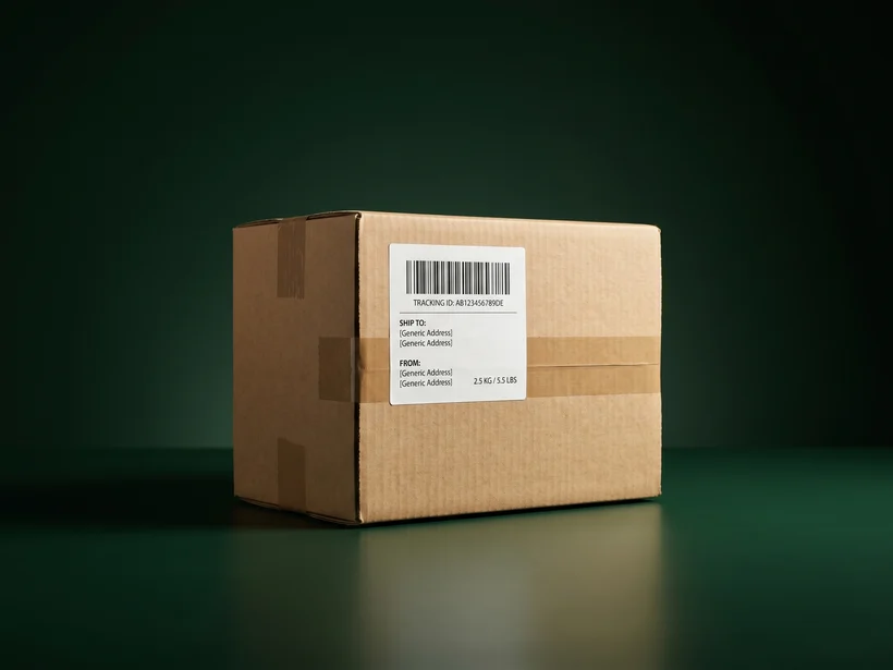 Plain Shipping Box with Label